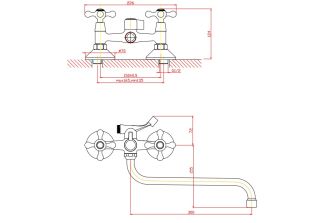 Смеситель для ванны/душа Orange Classic Pro M72-222cr с душевым набором Смеситель для ванны/душа Orange Classic Pro M72-222cr с душевым набором