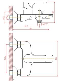 Смеситель для ванны/душа Orange Aristo M19-100cr Смеситель для ванны/душа Orange Aristo M19-100cr