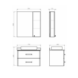 Comforty Зеркало шкаф Амстердам 75 00004144209
