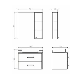 Comforty Зеркало шкаф Амстердам 75 00004144209 Comforty Зеркало шкаф Амстердам 75 00004144209