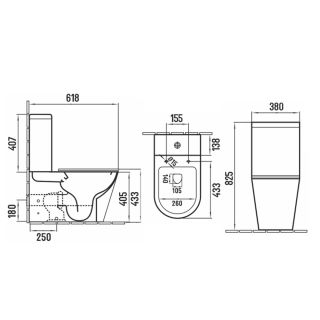 Унитаз-компакт Melana MLN-310307 безободковый белый Унитаз-компакт Melana MLN-310307 безободковый белый