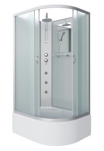 Душевая кабина Niagara NG-2310-14LBKTG с гидромассажем 120x80см серебро/матовое