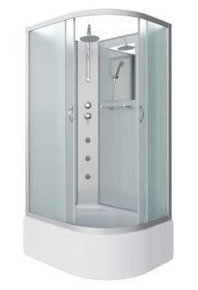 Душевая кабина Niagara NG-2310-14LBKTG с гидромассажем 120x80см серебро/матовое