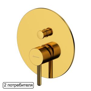 Смеситель скрытого монтажа на 2 потребителя WHITECROSS Y Y1235GL золото