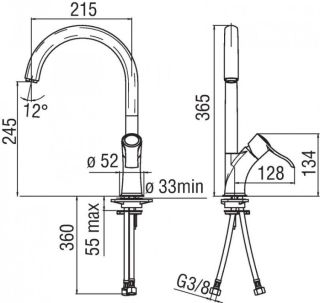 Смеситель Nobili Sofi SI98127CR для кухни Смеситель Nobili Sofi SI98127CR для кухни