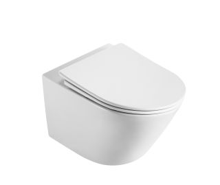 Унитаз подвесной безободковый (торнадо) D&K Rhein.Bach 500*360*350мм, сиденье микролифт, белый (DT1476516)