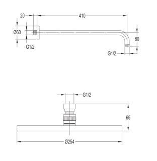 Верхний душ Omnires Slimline Air 25см никель WGSET1NI Верхний душ Omnires Slimline Air 25см никель WGSET1NI