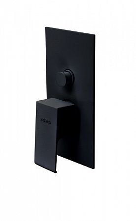 Встраиваемый однорычажный смеситель для душа с переключателем, чёрный матовый Cezares PORTA-VDIM-NOP