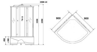 Душевая кабина Niagara NG-2308-14 90х90х220