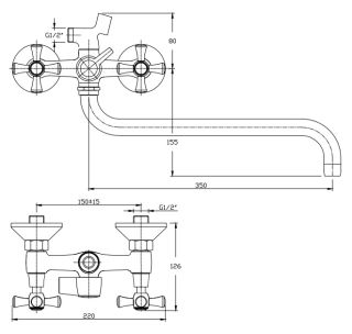 Смеситель для ванны/душа Orange Classic M71-221cr с душевым набором Смеситель для ванны/душа Orange Classic M71-221cr с душевым набором