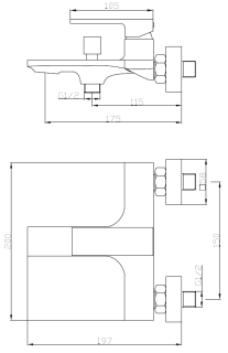Смеситель для ванны/душа Orange Lutz M04-100cr Смеситель для ванны/душа Orange Lutz M04-100cr