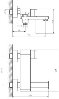 Смеситель для ванны/душа Orange Splito M36-100cr Смеситель для ванны/душа Orange Splito M36-100cr