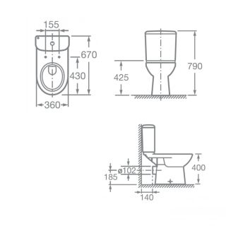 Унитаз-компакт Roca Access 734P23800Y напольный Soft Close Унитаз-компакт Roca Access 734P23800Y напольный Soft Close