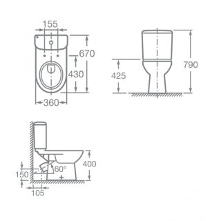Унитаз-компакт Roca Access 34P23900Y напольный Soft Close Унитаз-компакт Roca Access 34P23900Y напольный Soft Close