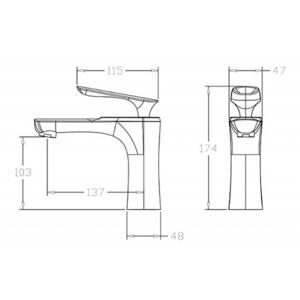 Смеситель для раковины Bravat чёрный F1390424BW-RUS