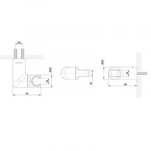 Держатель для душа Bravat чёрный P7185BW-ENG