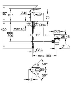 Смеситель для биде Grohe BauLoop 23338000 хром