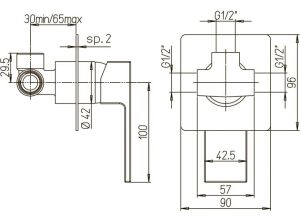 Встраиваемый смеситель для душа Paini Dax 84CR690R хром