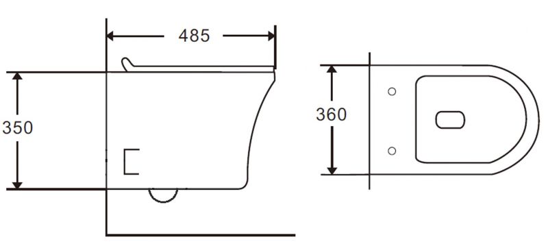 Унитаз подвесной Orange C01-100W безободковый, сиденье с микролифтом