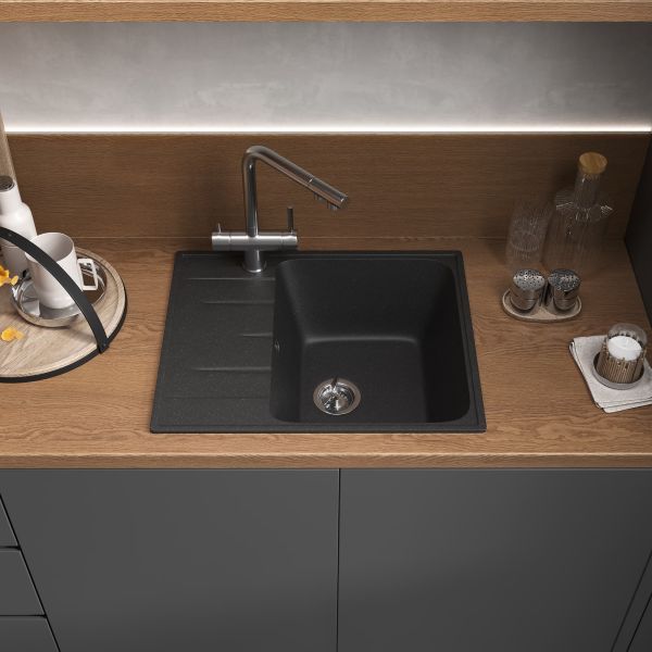Мойка кухонная Reflexion Plato 57-CL RX1457СL уголь