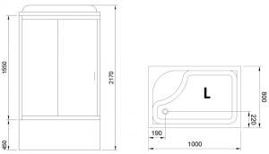 Душевая кабина Royal Bath BP левая стекло матовое 100x80см RB8100BP1-M-CH-L