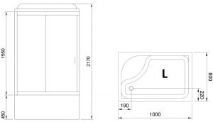 Душевая кабина Royal Bath BP левая стекло матовое 100x80см RB8100BP2-M-CH-L