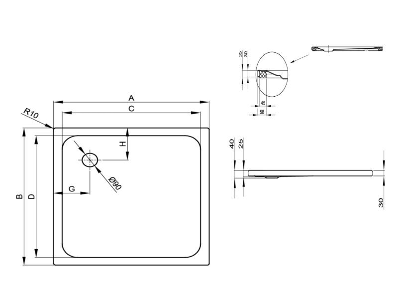 Душевой поддон Bette BetteUltra 5930-000AS 90x90 см белый