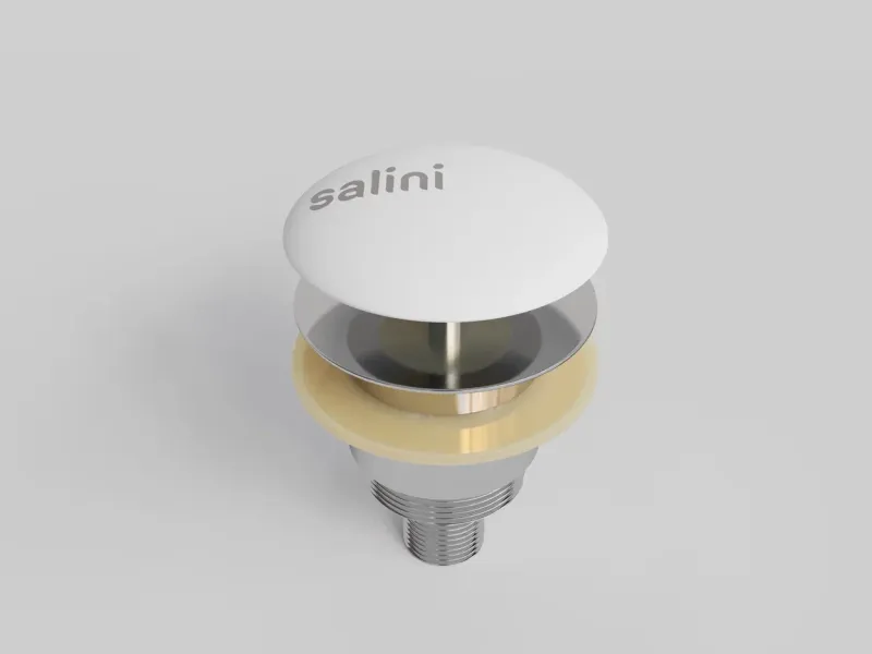 Донный клапан для ванны Salini S-Sense 15121WG D 401 белый глянцевый Донный клапан для ванны Salini S-Sense 15121WG D 401 белый глянцевый