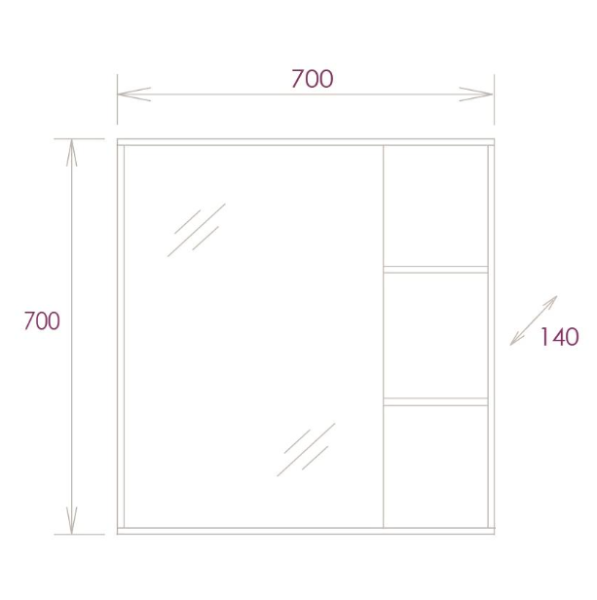 Зеркальный шкаф Onika Тимбер 207045 70 см дуб сонома