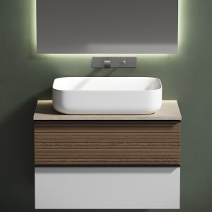 Столешница для ванной комнаты Sancos TT80A2 80см без отверстия под смеситель kreman