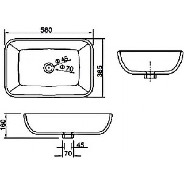 Раковина SSWW CL3155 580x385x160 Раковина SSWW CL3155 580x385x160