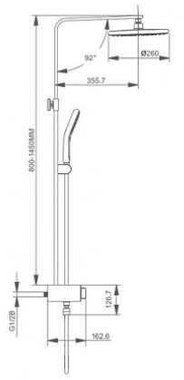 Душевая стойка Gappo G2495-2 чёрный Душевая стойка Gappo G2495-2 чёрный