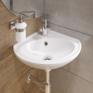 Раковина угловая Sanita Веер 44см белый