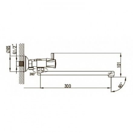 Смеситель для ванны с душем KAISER Topaz 17255