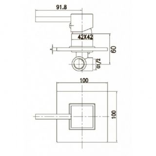 Смеситель для ванны с душем KAISER Quadris 25017