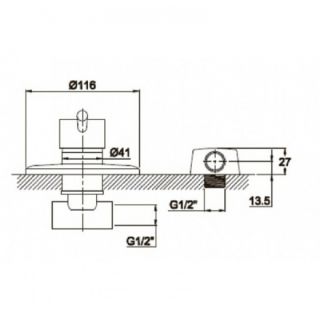 Смеситель для ванны с душем KAISER Merkur 26017-1Br