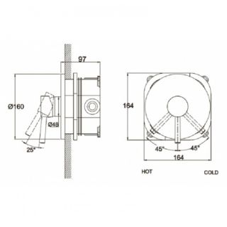 Смеситель для ванны с душем KAISER Merkur 26117