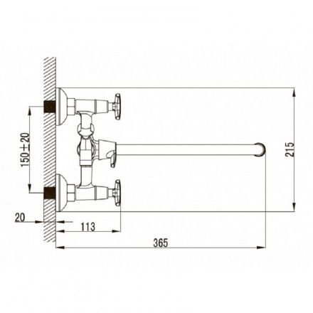Смеситель для ванны с душем KAISER Crystal 28155 Смеситель для ванны с душем KAISER Crystal 28155