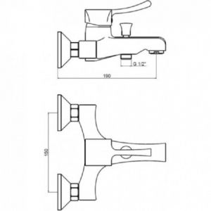Смеситель для ванны с душем KAISER Verona 29044