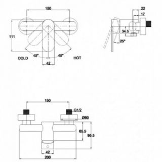 Смеситель для ванны с душем KAISER Arena 33077