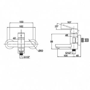 Смеситель для ванны с душем KAISER Sonat 34022-1Br