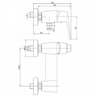 Смеситель для ванны с душем KAISER Vita 43077