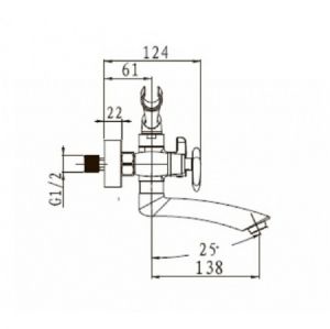Смеситель для ванны с душем KAISER Trio 57122-2