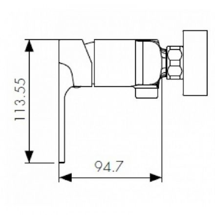 Смеситель для ванны с душем KAISER Linear 59177 Смеситель для ванны с душем KAISER Linear 59177