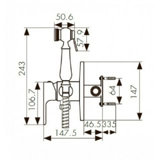 Гигиенический душ со смесителем KAISER Sena 74188