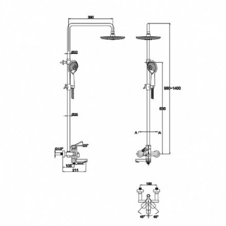 Душевая стойка KAISER SX-2060-4 White