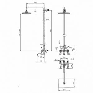 Душевая стойка KAISER Trio 57288Br