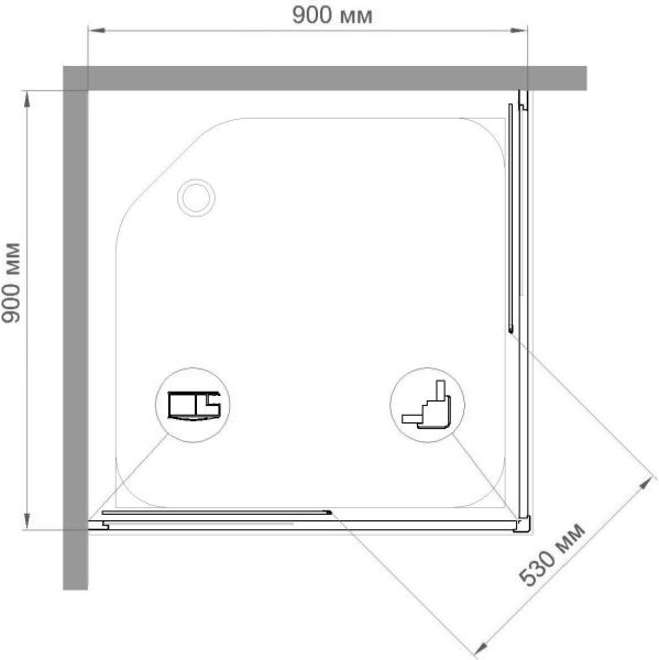 Душевой уголок Royal Bath HPD 90x90см хром RB90HPD-C-CH