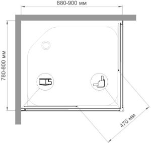 Душевой уголок Royal Bath HPD 90x80см хром RB8090HPD-C-CH