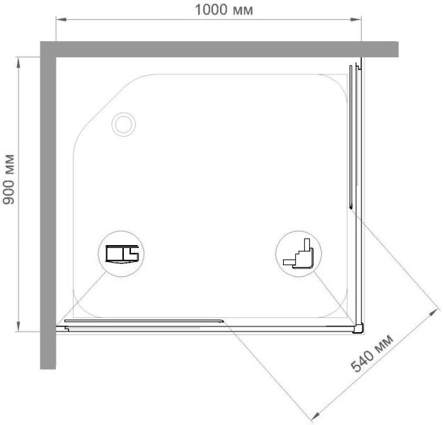Душевой уголок Royal Bath HPD 100x90см хром RB9100HPD-T-CH
